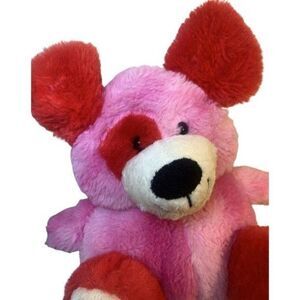 Animal Adventure Pink Chubby Puppy Dog Plush 9" Stuffed Animal Hearts Valentine